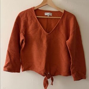 Madewell Rust Tie-Front Blouse